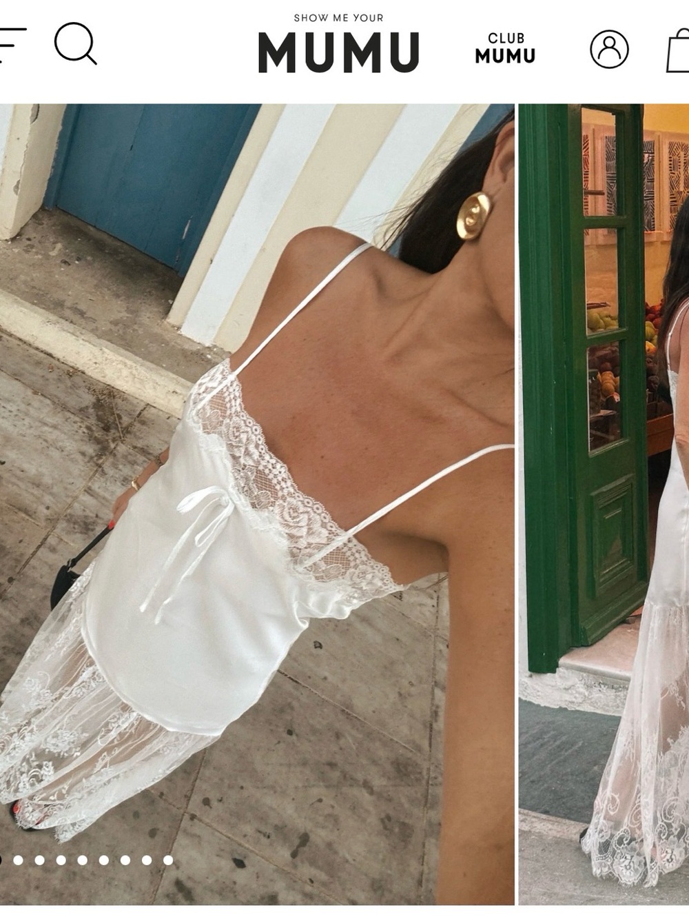 Show Me Your MuMu White Lace Satin Slip Dress